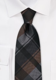 Modern Plaid in Black and Copper