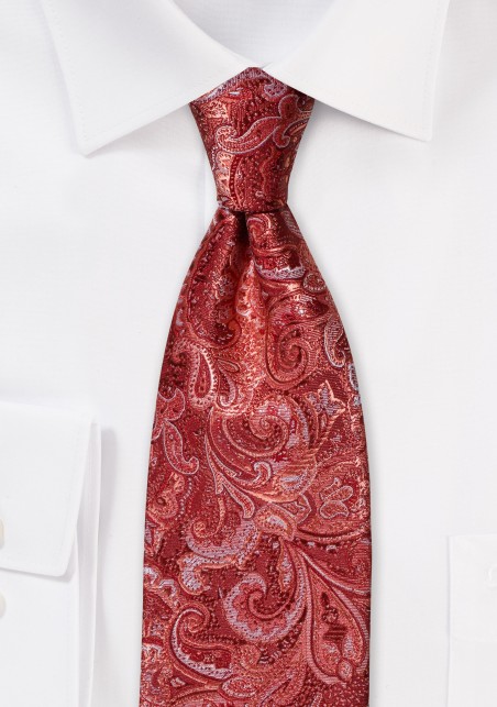 Paisley Tie in Terracotta