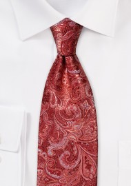 Paisley Tie in Terracotta