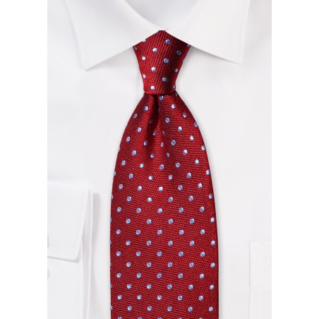Textured Silk Tie with Polka Dots
