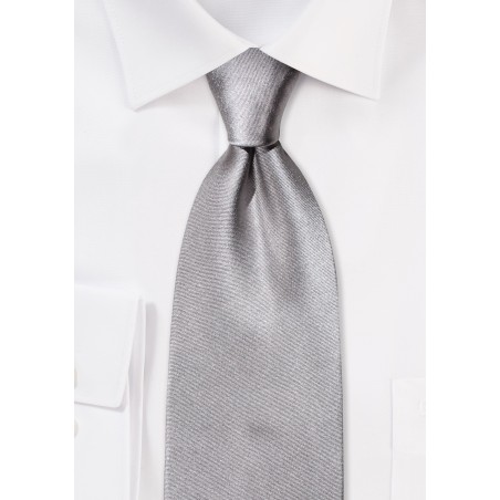 Solid Silver Kids Silk Tie