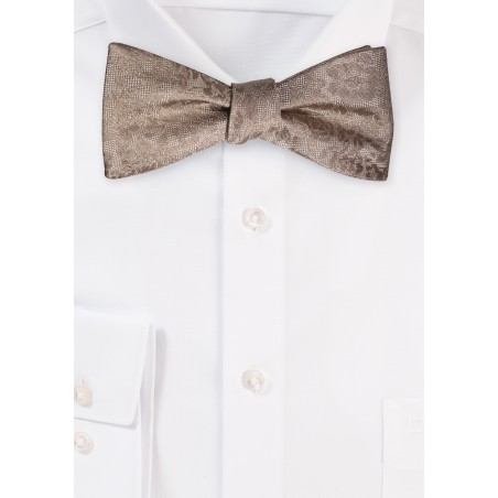 Self Ties Floral Bow Tie in Bronze Champagne