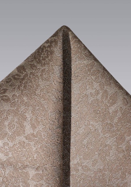 Bronzed Champagne Floral Pocket Square