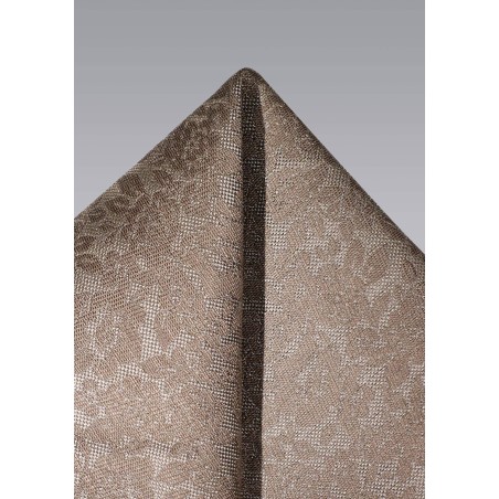 Bronzed Champagne Floral Pocket Square