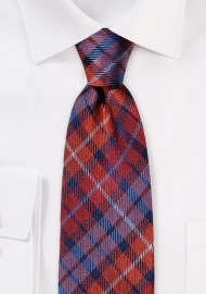 Orange and Purple Tartan Plaid Tie