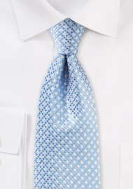 Mini Check Tie in Blue and SIlver
