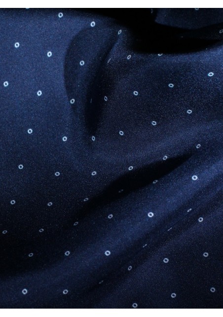 Luxury Designer Silk Scarf in Navy Close Up Pattern
