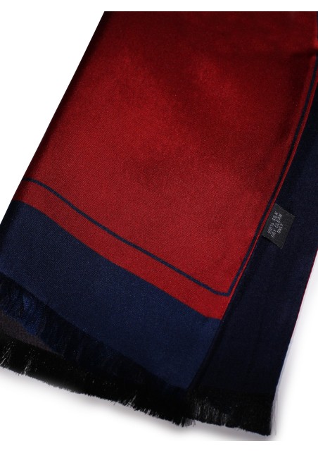 Designer Scarf in Vintage Ochre Red Double Sided