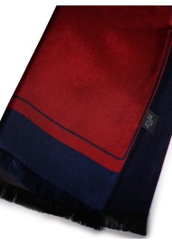 Designer Scarf in Vintage Ochre Red Double Sided