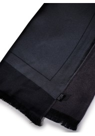 Solid Charcoal Gray Silk Scarf Double Sided