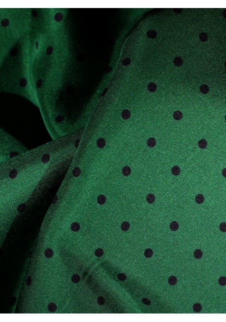 Kelly Green and Blue Polka Dot Scarf Detailed Close Up