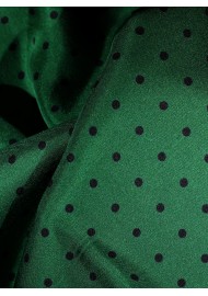 Kelly Green and Blue Polka Dot Scarf Detailed Close Up