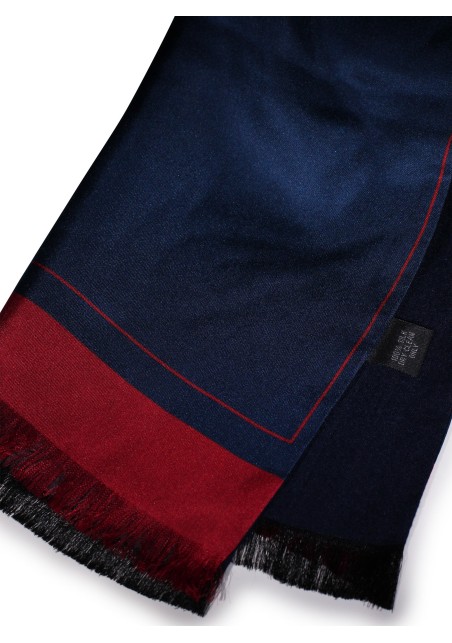 Classic Silk Scarf in Dress Blue Double Sided