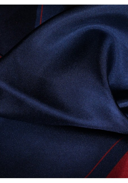 Classic Silk Scarf in Dress Blue Detailed Close Up
