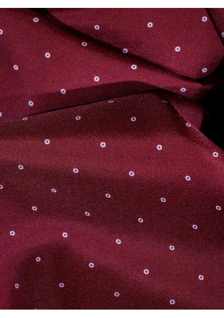 Maroon Autumn Silk Scarf in Dot Design Close Up Fabric Pattern
