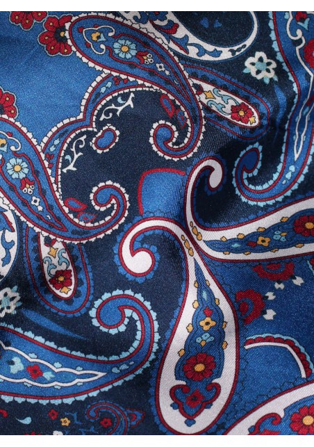 Bold Paisley Print Silk Scarf Detailed Close Up