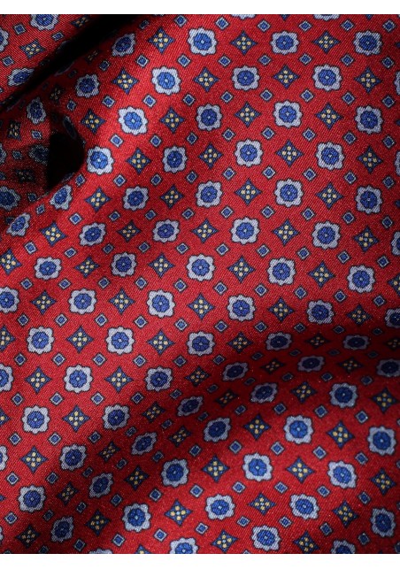 Timelessly Elegant Mens Silk Scarf in Burgundy and Navy Detailed Close Up