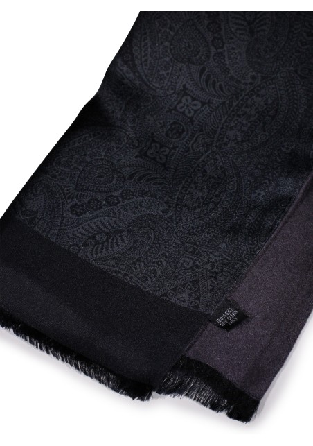 Charcoal and Gray Paisley Double Sided