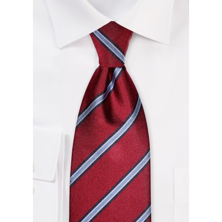 Regimental Tie in Deep Red