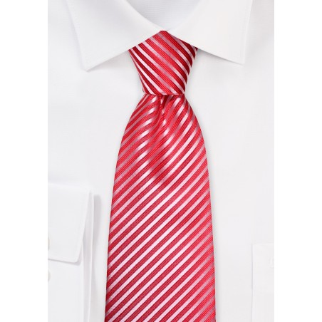 Bold Striped Tie in Punch Red
