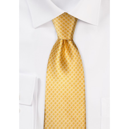 Satin Silk Tie in Old Gold