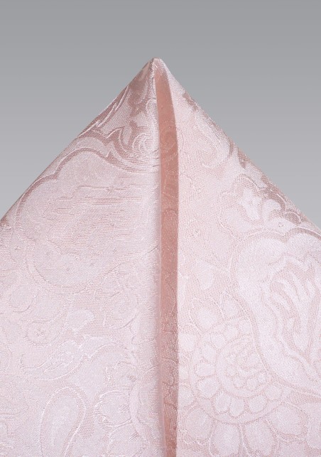 Blush Pink Paisley Pocket Square