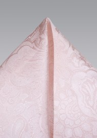 Blush Pink Paisley Pocket Square