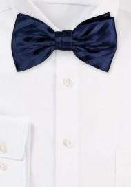 Solid Navy Striped Bowtie