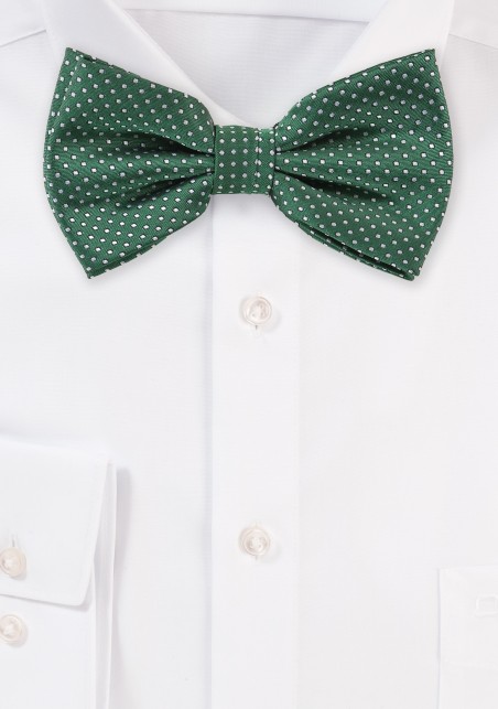 Dark Green Pin Dot Bow Tie