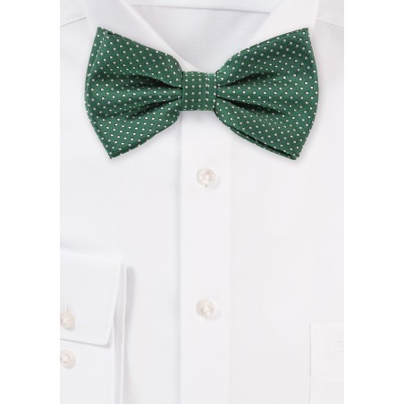 Dark Green Pin Dot Bow Tie