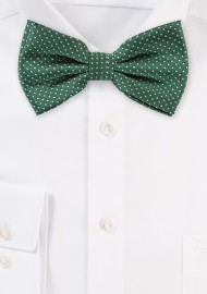 Dark Green Pin Dot Bow Tie