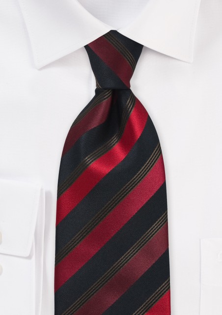 Striped Red and Black Tie
