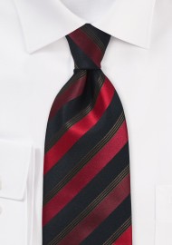 Striped Red and Black Tie