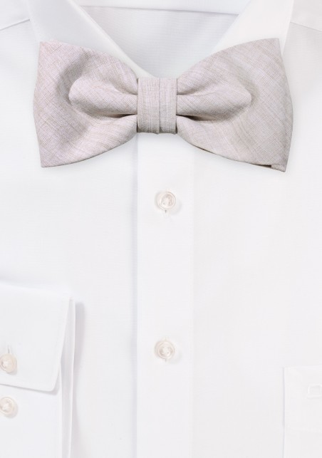 Matte Gray Cotton Bow Tie