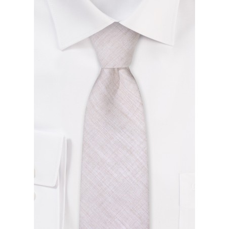 Silver Gray Cotton Skinny Tie