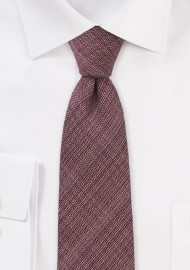 Chambray Skinny Tie in Deep Burgundy