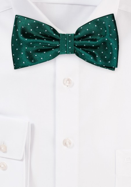 Holly Green Polka Dot Bow Tie