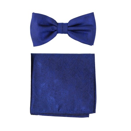 Woodgrain Texture Bow Tie Set in Dress Blue