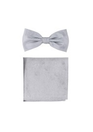 Woodgrain Texture Bow Tie Set in Sterling Silver