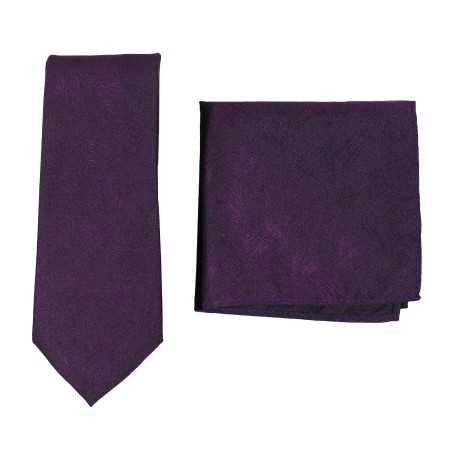 Woodgrain Texture Necktie Set in Lapis Purple