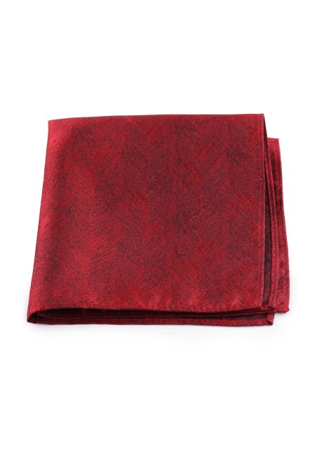 Woodgrain Texture Pocket Square in Apple Red