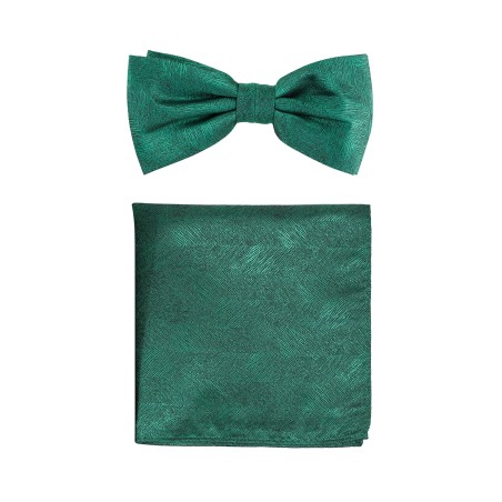 Woodgrain Texture Bow Tie Set in Juniper Green