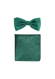 Woodgrain Texture Bow Tie Set in Juniper Green