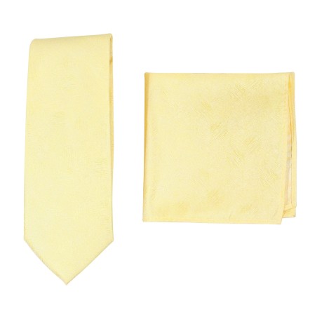 Woodgrain Texture Necktie Set in Spring Yellow