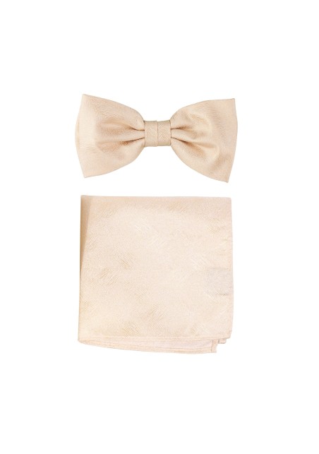 Woodgrain Texture Bow Tie Set in Golden Wheat