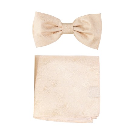 Woodgrain Texture Bow Tie Set in Golden Wheat