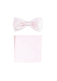 Woodgrain Texture Bow Tie Set in Blush Pink