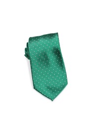 Satin Micro Dot Necktie in Kelly Green