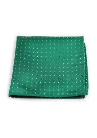 Satin Micro Dot Pocket Square in Kelly Green