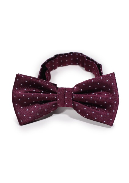 Micro Polka Dot Bow Tie in Burgundy